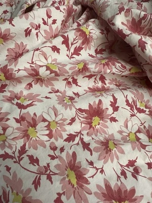 POTTERY BARN ПОЛНЫЙ ОЧЕНЬ ДЛИННЫЙ ПОДОДЕЯЛЬНИК ~ ШИКАРНЫЙ КРАСНЫЙ, РОЗОВЫЙ ЦВЕТОЧНЫЙ ~ Б/У В ОТЛИЧНОМ СОСТОЯНИИ - Изображение 1 из 4