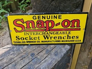 1950'S Vintage Snap-On Tools Porcelain Sign Garage  Sign Interchangeable Socket - Imagen 1 de 5