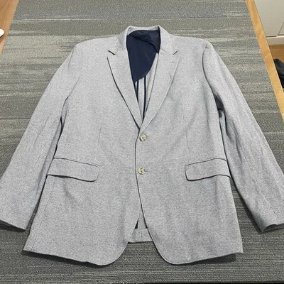 Bonobos Blazer Mens 46L Blue Houndstooth Cotton Sport Coat Athletic Two Button - Image 1 of 4