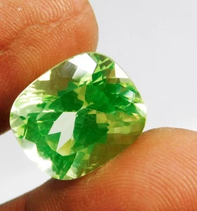 12.30 Ct Natural Green Peridot Cushion Cut AAA Certified Loose Gemstones - Picture 1 of 8