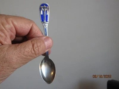 Cuchara de recuerdo vintage Oberammergau Alemania plata 800 con cruz y sábana 12,3 g Foto 1 de 4