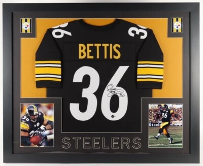 Camiseta deportiva firmada por Jerome Bettis Pittsburgh Steeler 35x43 con marco (Beckett) All Pro RB Foto 1 de 4