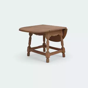 1970s, Danish foldable side table, solid oak wood, original condition. - Picture 1 of 18