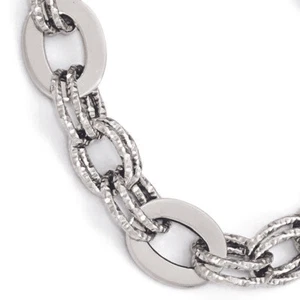 Bracciale Leslies oro bianco 14 kt lucido D/C LF546-7,5 - Foto 1 di 1