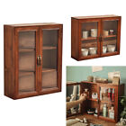 2 Door Small Storage Cabinet Wall Hanging Wood Display Box Table Top Makeup Case