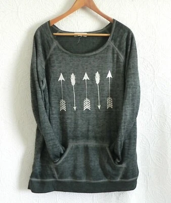 Z by Zobha Sweatshirt Pullover Raglan/Long Sleeve Kangaroo Pocket Size XL - Image 1 of 4