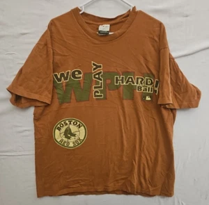 Vintage RED SOX XL T-Shirt Licensed Short Sleeve "We Play Hardball" A=22"/B=30" - Picture 1 of 10