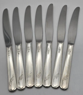 Oneida Community 1946 Серебряная Тарелка Тюдоров - QUEEN BESS II - Твердые Ножи (7) - Изображение 1 из 4