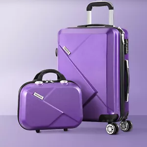 Mazam 2PCS Luggage Suitcase Trolley Set Travel TSA Lock Storage Hard Case Purple - Picture 1 of 11