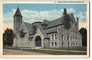 Iglesia Presbiteriana, Warren PA - postal c1920 - Imagen 1 de 2