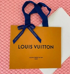 NEU Authentisch Louis Vuitton 10x8" Store SHOPPING GESCHENK Papiertragetasche TASCHE + LOGOBAND - Bild 1 von 10