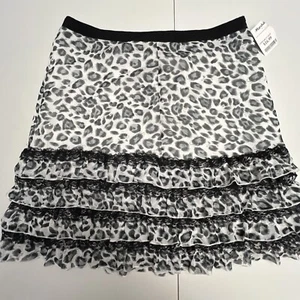Lapis Skirt Women’s Size XL Black Cream Tiered Layered Ruffle Boho Flowy NWT NEW - Picture 1 of 14