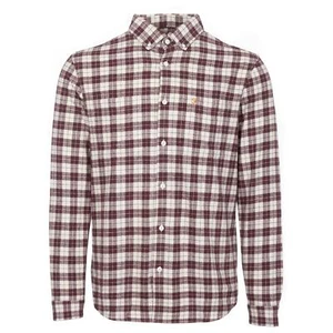 Farah Coleville Franela Camisa Rojo Blanco Cuello Manga Larga Elegante Informal - Imagen 1 de 3