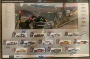 2017 Monster Energy Cup Series NASCAR Signed 24X36 Poster 15X AUTOGRAPHED  - Picture 1 of 7
