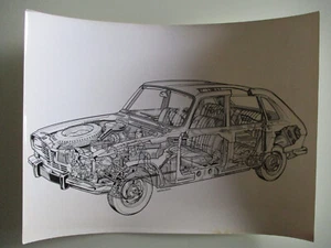 Renault 16 Röntgenzeichnung Original Foto Werkfoto Pressefoto Photo de press - Picture 1 of 2