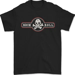 Camiseta De Hombre Con Calavera De Rock N Roll 100% Algodón - Imagen 1 de 2