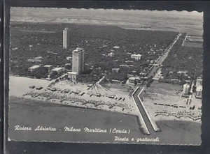 Cartolina Riviera Adriatica Milano Marittima Cervia Pineta e Grattacieli HF347 - Picture 1 of 1