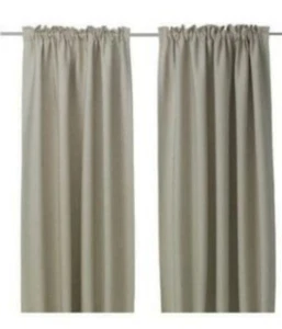 IKEA VILBORG Pair Room Darkening Curtains 57x98” Dark Olive Green 805.295.11 New - Picture 1 of 5