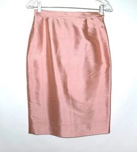 Rena Rowan 100% Falda de Seda - Falda Lápiz Rosa Claro Talla 4 - Imagen 1 de 3