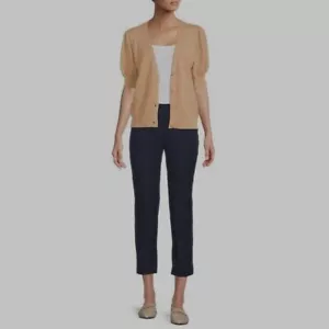 Cardigan Time and Tru Donna Maniche Puff, Marrone, Medium 8-10 - Foto 1 di 4