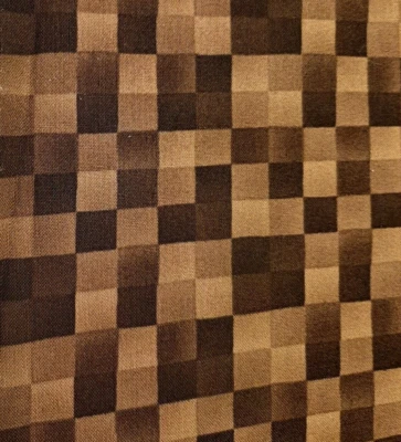 Check by Sandy Gervais for Moda Cotton Fabric 1 Yd Brown Checks Squares - Image 1 of 3