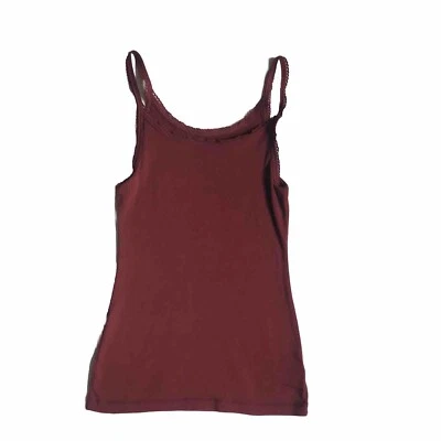 Camiseta sin mangas Mossimo Supply Co Cami para mujer mediana borgoña roja encaje ribete elástico usada en excelente estado Foto 1 de 4