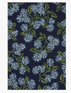 Rug Tufted Area Hand Living Floral Room Blue for Carpet Bedroom Modern - Picture 1 of 3