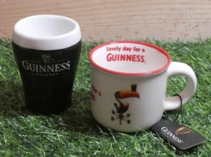 CERAMIC MINI ESPRESSO MUG GUINESS OFFICIAL MERCHANDISE WITH EGG CUP TUCAN BIRD - Picture 1 of 10