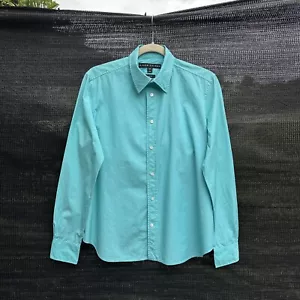 Ralph Lauren Black Label Women Button Up Shirt Size 12 SlimFit Blue Cotton Blend - Bild 1 von 24