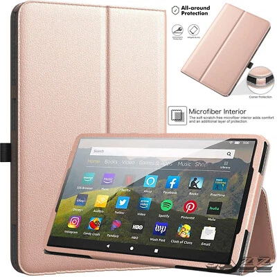 Amazon Ultra Slim Flip Smart Magnetic Leather Case Cover Fire HD 10 & HD 10 Plus - Image 1 of 2