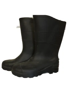 Women Size 8 Men Size 6 Black Rubber Rain Boots Galoshes Waterproof Pull-on USA - Picture 1 of 6