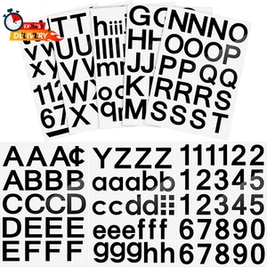 8 Sheets Vinyl Letter Stickers Self Adhesive Mailbox Alphabet and Numbers Outdoo - Picture 1 of 12