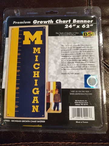 BSI Products Inc.- NCAA Various Team Growth Chart Banner-New & Sealed- See List Cover