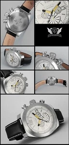 Cavadini Pilot Chronograph Stainless Steel XXL Size 52mm Antarius CV-1037 Silver - Picture 1 of 1