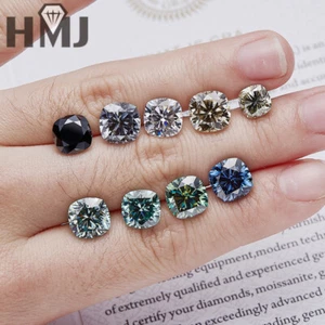 Multicolor Cushion Cut Moissanite Stone VVS1 Premium Loose Gemstone Fine Jewelry - Bild 1 von 21