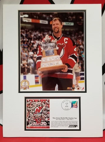 New Jersey Devils Scott Stevens Conn Smythe Trophy Photo w/ Stanley Cup Postcard Cover