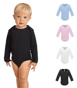 Body de bebé pelele manga larga cuello redondo algodón liso miel 7202 - Imagen 1 de 12