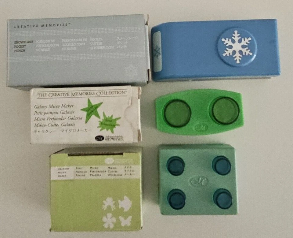 Creative Memories Snowflake Galaxy and Meadow Punches Lot of 3 - Image 1 of 4