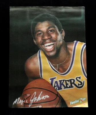 orig. 1981 MAGIC JOHNSON Los Angeles Lakers 7 UP **Basketball Poster** - Image 1 of 4