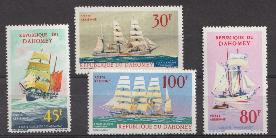 1967 Republique Du Dahomey Sc #C51-54, Sailing Ships, Windjammers. MH Cv$8 - Image 1 of 1