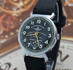 Orologio Vintage URSS Sturmanskie Yuri Gagarin Raro Orologio da Polso Sovietico Pobeda 2602 - Foto 1 di 19