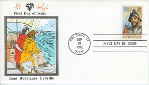 #2704 JUAN RODRIGUEZ CABRILLO single FDC Hugh Hand-painted Cachet - Picture 1 of 1
