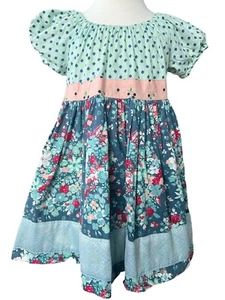 Matilda Jane Girls Platinum Joanne Peasant Floral Top EUC Size 6 # 1/16 - Picture 1 of 4