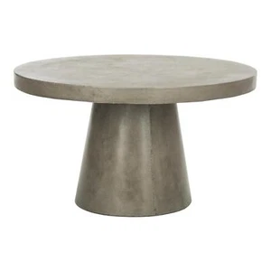 Safavieh Delfia Indoor/Outdoor Modern Concrete Round 27.56-Inch Dia Coffee Table - Picture 1 of 4