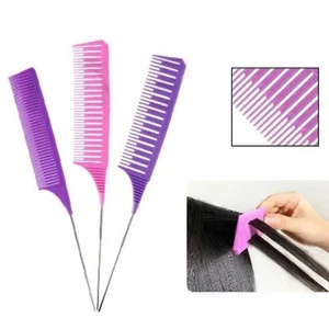3pcs Highlighting Coloring Dyeing Comb Weaving Hair Styling Combs - Picture 1 of 17