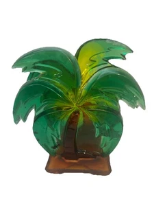 Porta tovaglioli tropicale palma lucite acrilico verde vintage metà secolo 6”x6” - Foto 1 di 10