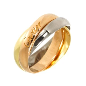 Anello Cartier Trinity MM 18K YG WG PG 750 misura 46 3,75 (US) 90302588 - Foto 1 di 7