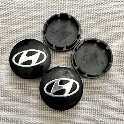4x 56mm für Hyundai Auto Nabenkappen Felgendeckel Emblem Radnabendeckel Schwarz