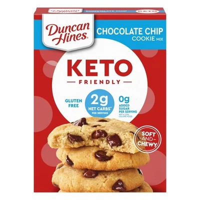 Duncan Hines Keto Friendly Chocolate Chip Cookie Mix, 8,8 oz. - Imagem 1 de 4