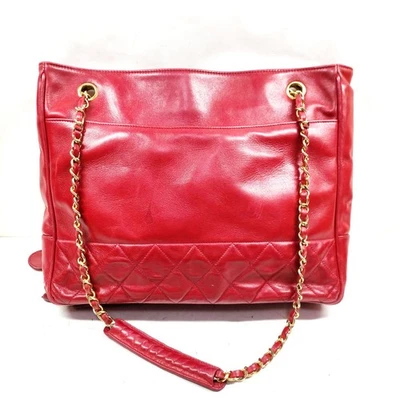 NO TARIFF Chanel Tote Bag Matelasse Red Lamb Skin 2285746 - Image 1 of 4